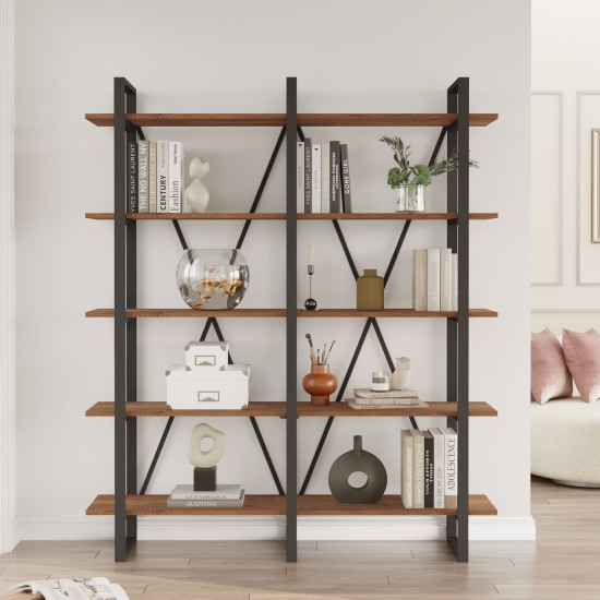 Bookshelf Mn05-Ba Walnut Hanah Home Bookshelf Mn05-Ba Walnut