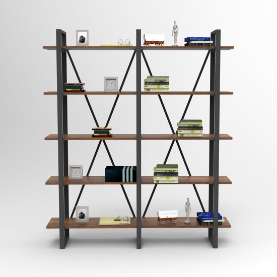 Bookshelf Mn05-Ba Walnut Hanah Home Bookshelf Mn05-Ba Walnut
