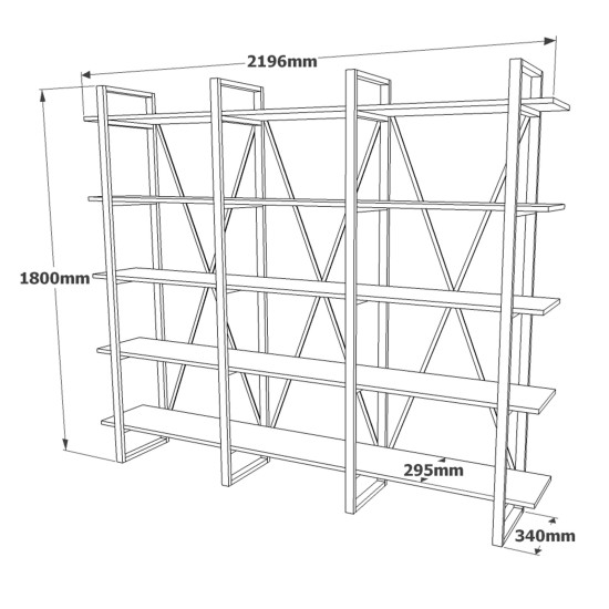 Hanah Home Bookshelf Ml4-A Atlantic Pine