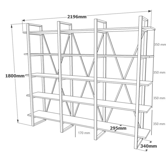 Hanah Home Bookshelf Ml4-A Atlantic Pine