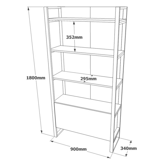 Bookshelf Ml6-A Atlantic Pine Hanah Home Bookshelf Ml6-A Atlantic Pine
