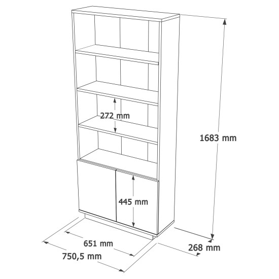 Hanah Home Bookshelf FR16-AA Atlantic Pine
Anthracite