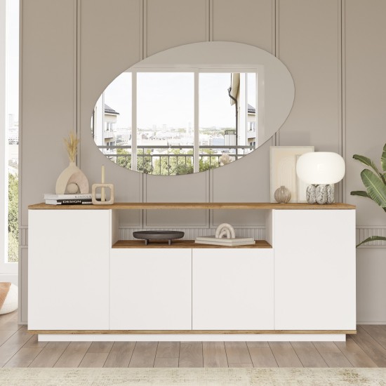 Μπουφές  Fr15-Aw Atlantic 180X75x44.5 Φυσικό Πεύκο Λευκό
