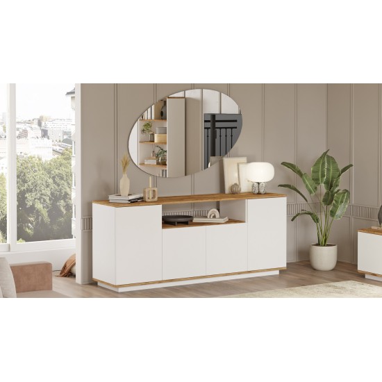 Μπουφές  Fr15-Aw Atlantic 180X75x44.5 Φυσικό Πεύκο Λευκό