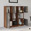 Βιβλιοθήκη 119,9χ37,6χ121,8εκ Vo7-Ba Χρώμα Καρυδί Ανθρακί