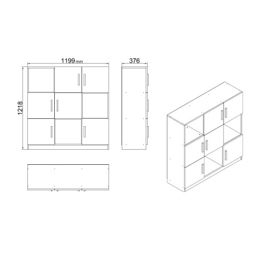 Multi Purpose Cabinet Vo7-Ob Oak
Black