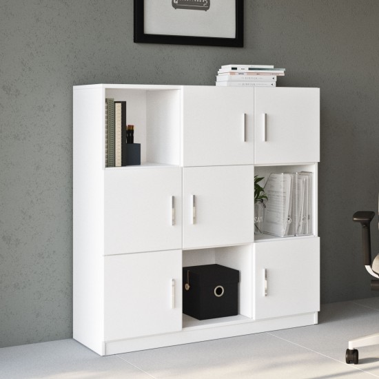 Βιβλιοθήκη Vo7-W 119,9x37,6x121,6εκ - Χρώμα Λευκό