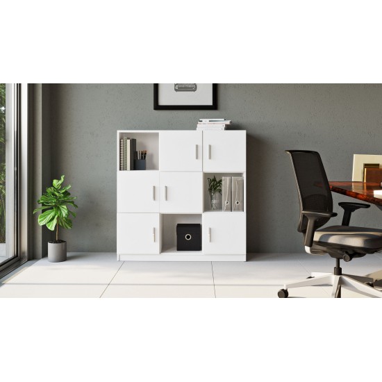 Βιβλιοθήκη Vo7-W 119,9x37,6x121,6εκ - Χρώμα Λευκό