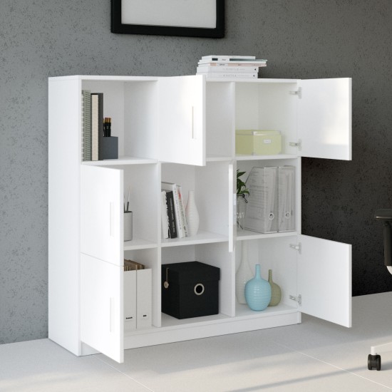 Βιβλιοθήκη Vo7-W 119,9x37,6x121,6εκ - Χρώμα Λευκό