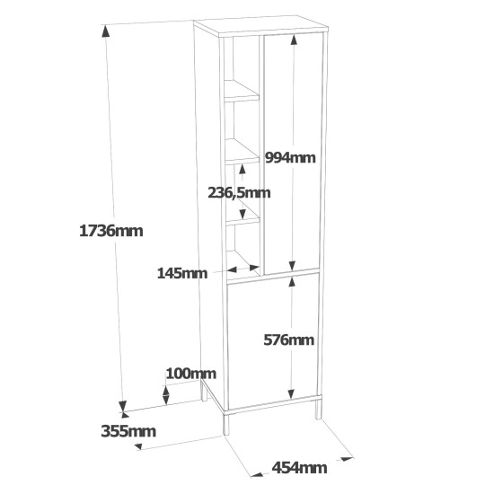 Hanah Home Multi Purpose Cabinet Vı2-W White