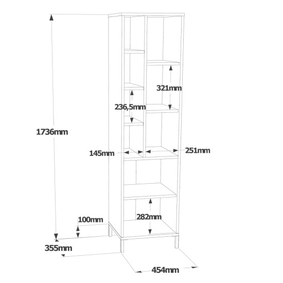 Hanah Home Multi Purpose Cabinet Vı2-W White