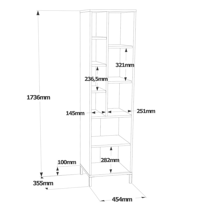 Hanah Home Multi Purpose Cabinet Vı2-W White