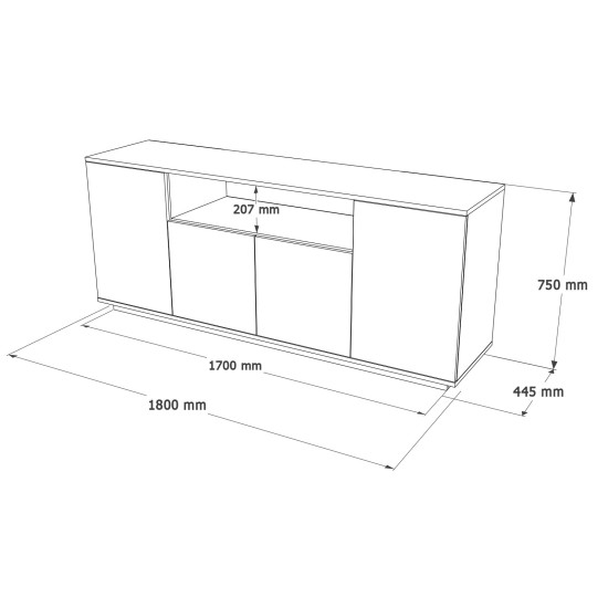 Μπουφές FR15-AA Atlantic 75x44.5cm - Πεύκο Ανθρακί Μπουφές FR15-AA Atlantic 75x44.5cm - Πεύκο Ανθρακί