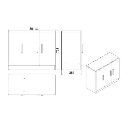 Office Furniture Set Vo12-W White