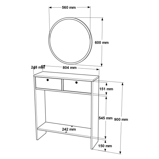 Τουαλέτα Κρεβατοκάμαρας - Sideboard Lr1- Χρώμα Λευκό