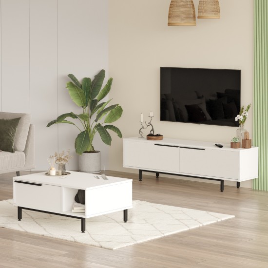 Living Room Furniture Set ON19-W White Living Room Furniture Set ON19-W White
