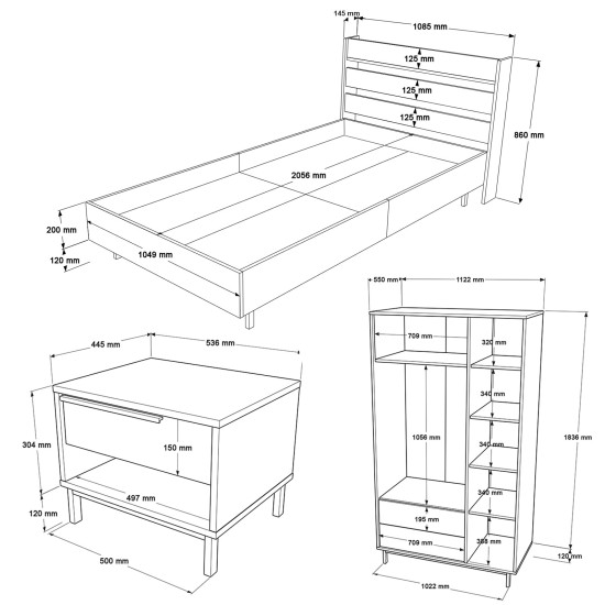 Young Room Set ON23-SU Oak