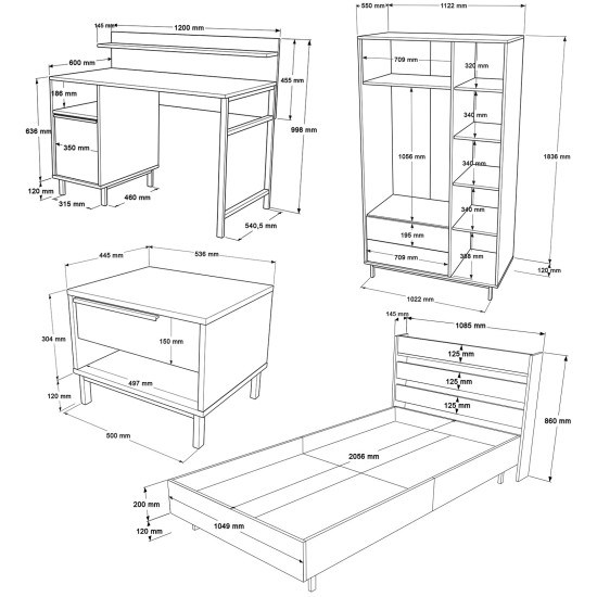 Young Room Set ON24-S Oak