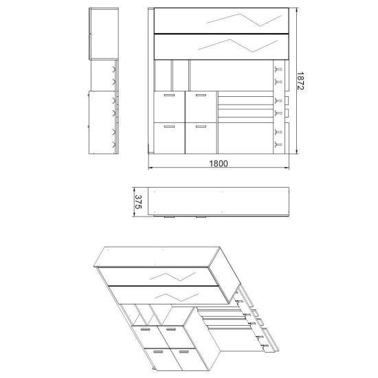Έπιπλο Εισόδου Dd9 - Χρώμα Atlantic Πεύκο Λευκό - 187,2x37,5x180εκ Έπιπλο Εισόδου Dd9 - Χρώμα Atlantic Πεύκο Λευκό - 187,2x37,5x180εκ