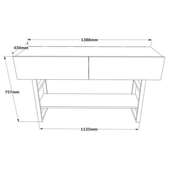 Κονσόλα Mia - Χρώμα Atlantic Πεύκο - 138,8x43x75,7εκ Κονσόλα Mia - Χρώμα Atlantic Πεύκο - 138,8x43x75,7εκ