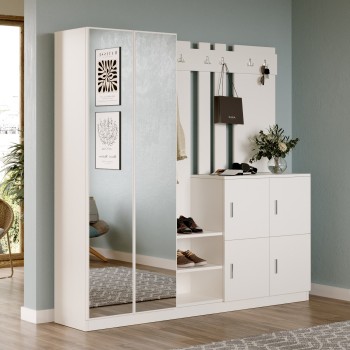 Έπιπλο Εισόδου Dd9- Χρώμα Λευκό - 187,2x37,5x180εκ