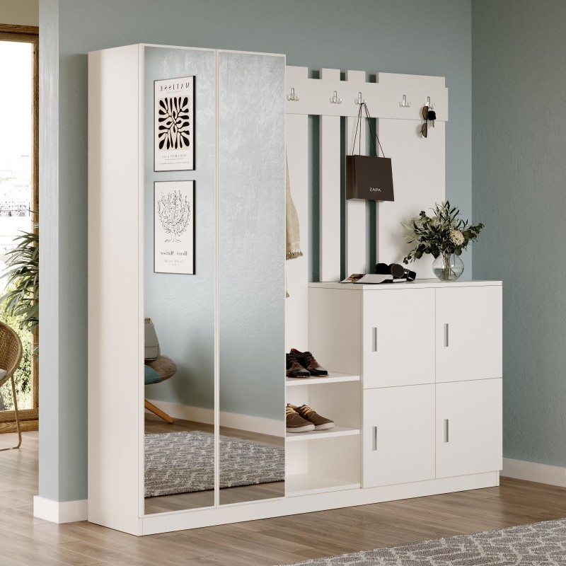 Έπιπλο Εισόδου Dd9- Χρώμα Λευκό - 187,2x37,5x180εκ