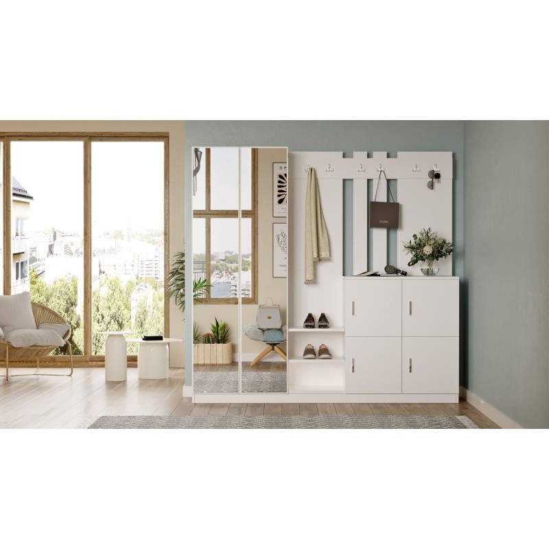 Έπιπλο Εισόδου Dd9- Χρώμα Λευκό - 187,2x37,5x180εκ