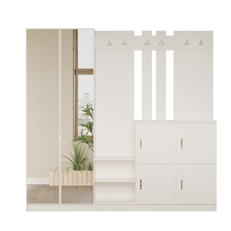 Έπιπλο Εισόδου Dd9- Χρώμα Λευκό - 187,2x37,5x180εκ