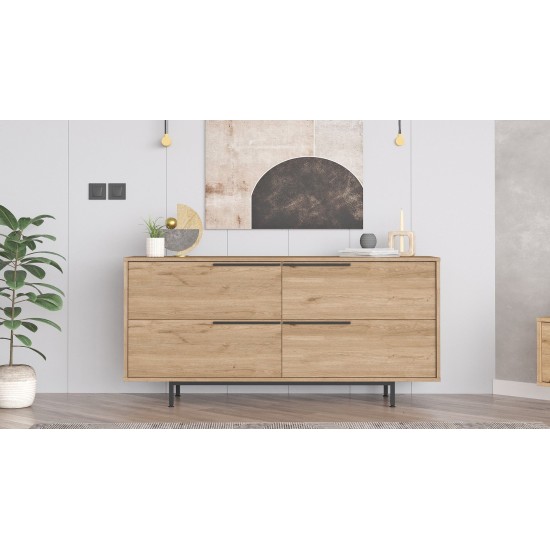 Μπουφές 160x44,5x74,3εκ On3-S Χρώμα Καρυδί
