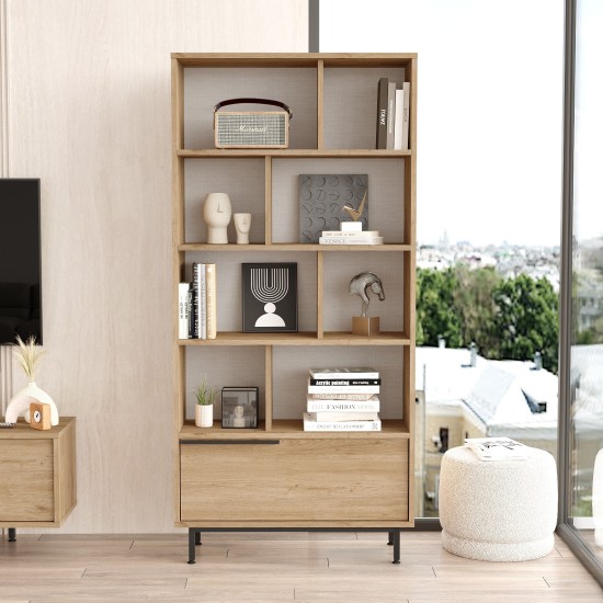 Βιβλιοθήκη - Karla - On4-S - Χρώμα Καρυδί - 84x30x176εκ Βιβλιοθήκη - Karla - On4-S - Χρώμα Καρυδί - 84x30x176εκ