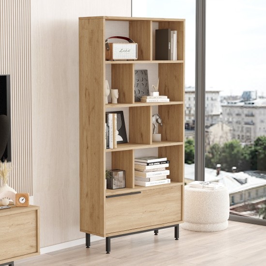 Βιβλιοθήκη - Karla - On4-S - Χρώμα Καρυδί - 84x30x176εκ Βιβλιοθήκη - Karla - On4-S - Χρώμα Καρυδί - 84x30x176εκ