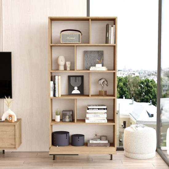 Βιβλιοθήκη - Karla - On4-S - Χρώμα Καρυδί - 84x30x176εκ Βιβλιοθήκη - Karla - On4-S - Χρώμα Καρυδί - 84x30x176εκ