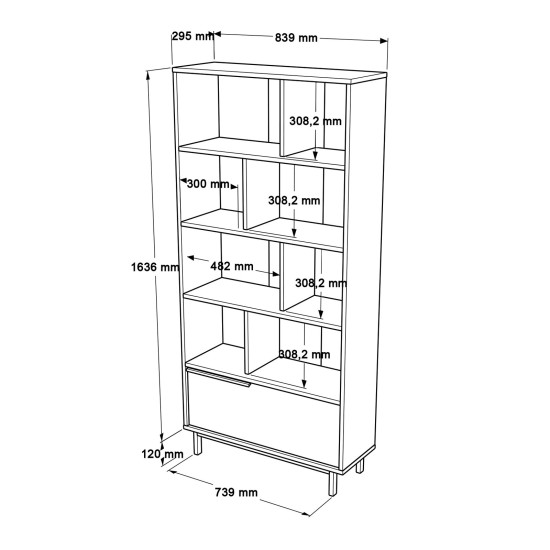 Hanah Home Bookshelf On4-Su Walnut
Oak