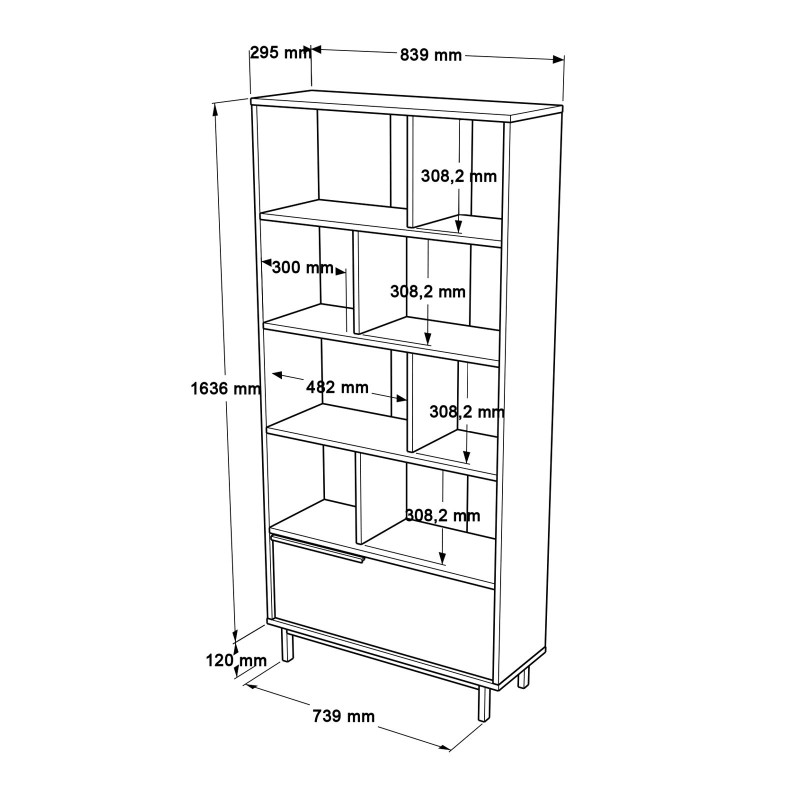 Hanah Home Bookshelf On4-Su Walnut
Oak
