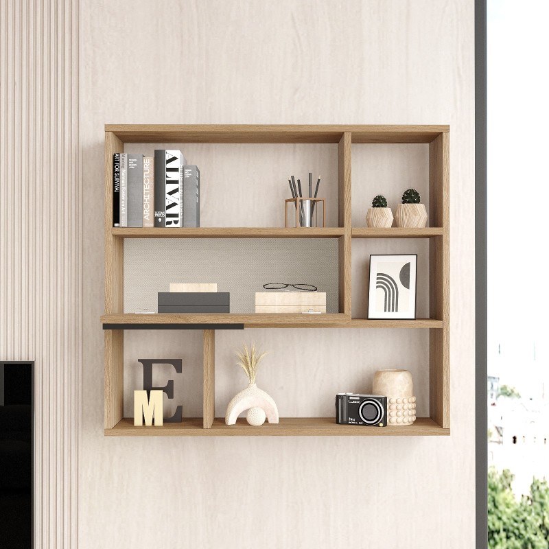 Hanah Home Wall Shelf On5-S Walnut