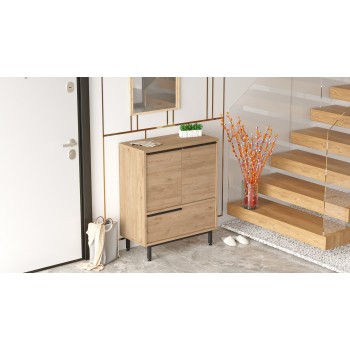 Παπουτσοθήκη Ono - Χρώμα Καρυδί - 74,8x90x90εκ