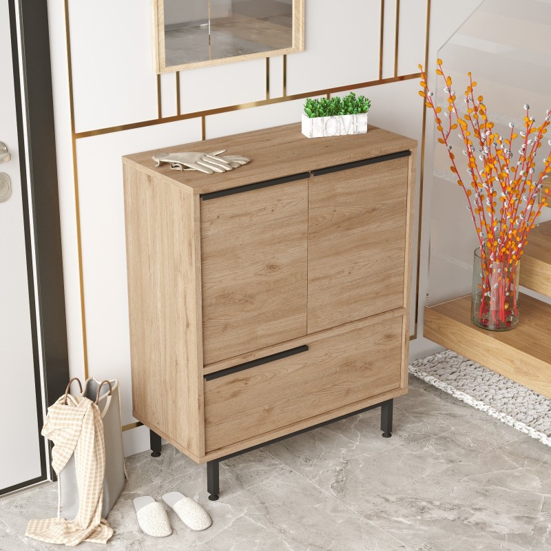 Παπουτσοθήκη Ono - Χρώμα Καρυδί - 74,8x90x90εκ