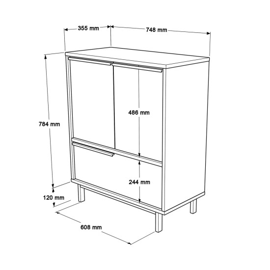 Παπουτσοθήκη Ono - Χρώμα Καρυδί - 74,8x90x90εκ
