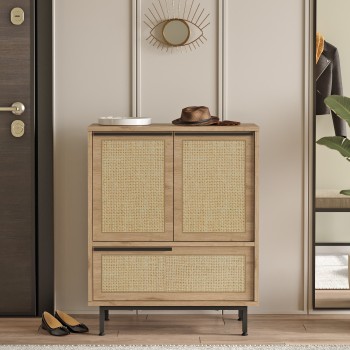 Παπουτσοθήκη On8C-Su 74,8x35,5x74,8εκ - Χρώμα Καρυδί & Δρυς