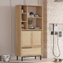 Ντουλάπι Μπάνιου - On9C-Su - Χρώμα Καρυδιά & Δρυς - 75x36x162εκ