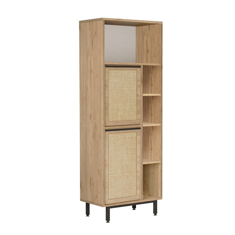 Ντουλάπι Μπάνιου 160x35.5x45.1εκ On10C-Su - Χρώμα Καρυδί & Δρυς