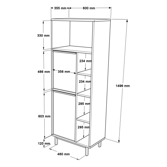 Ντουλάπι Μπάνιου 160x35.5x45.1εκ On10C-W - Λευκό Ντουλάπι Μπάνιου 160x35.5x45.1εκ On10C-W - Λευκό