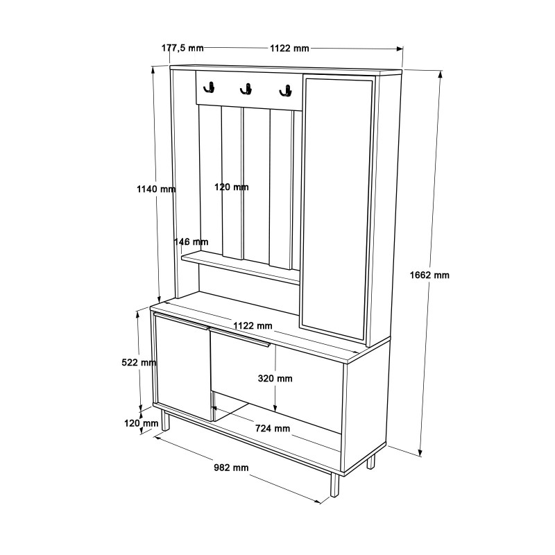 Hanah Home Hall Stand On11-Su Walnut
Oak