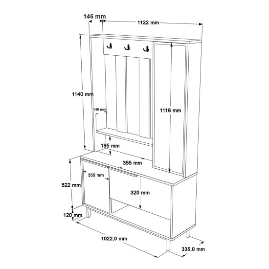 Hall Stand On11-W White
