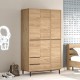 Wardrobe On15-S Walnut Hanah Home Wardrobe On15-S Walnut