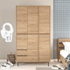 Hanah Home Wardrobe On15-S Walnut