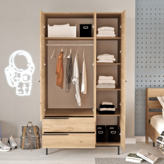 Wardrobe On15-S Walnut Hanah Home Wardrobe On15-S Walnut