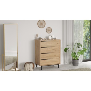 Συρταριέρα On17-S - Χρώμα Καρυδί - 74,8x44,5x95,1εκ