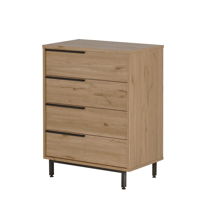 Συρταριέρα On17-S - Χρώμα Καρυδί - 74,8x44,5x95,1εκ