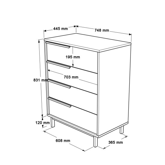 Dresser On17-W White Dresser On17-W White